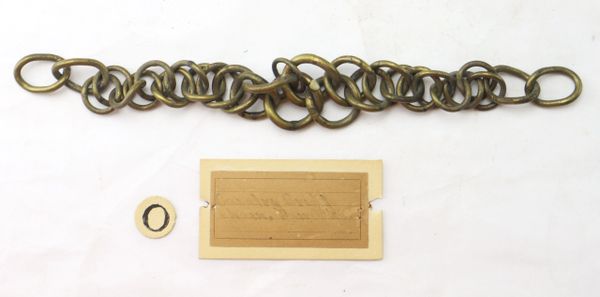 Civil War Brass Bridle Chain G.A.R. Tag in Calligraphy