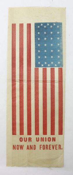 Silk Patriotic Ribbon with 34 Star Flag / SOLD
