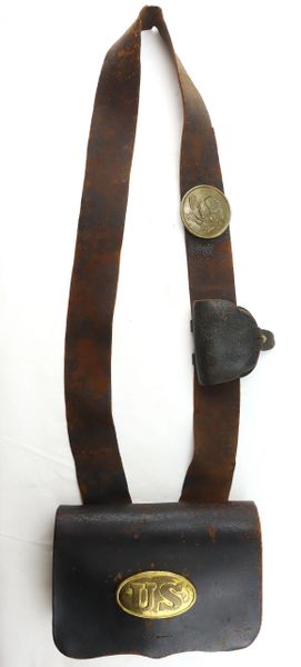 Civil War Cartridge Box with Percussion Cap Pouch / SOLD