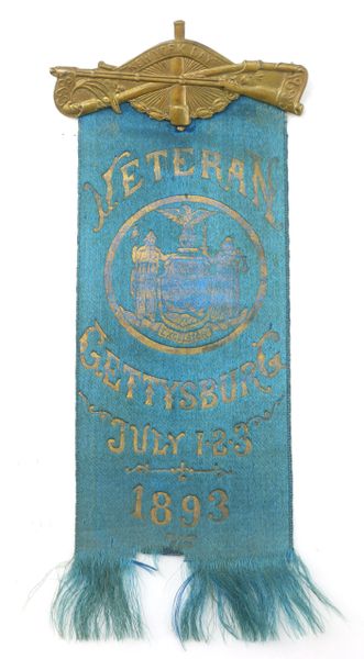 New York Veteran of Gettysburg Ribbon for the Dedication of the State Monument of New York 1893