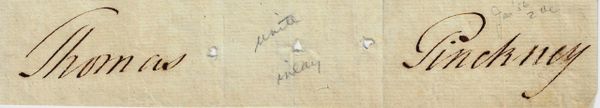 Autograph of Thomas Pinckney / SOLD