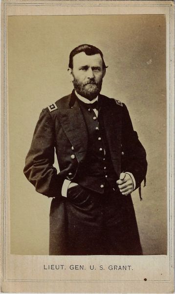 Ulysses S. Grant CDV Wearing Mourning Ribbon / SOLD