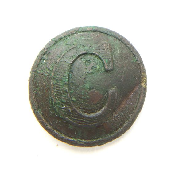 Confederate Cavalry “Lined C” Button, Battle of Gettysburg / SOLD