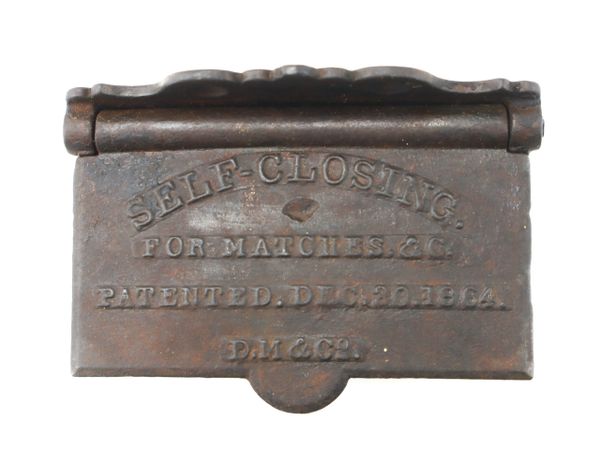 Civil War Era Self-Closing Cast Iron Match Safe / SOLD