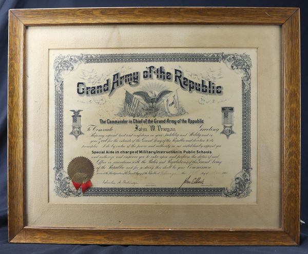 Framed G.A.R. Document