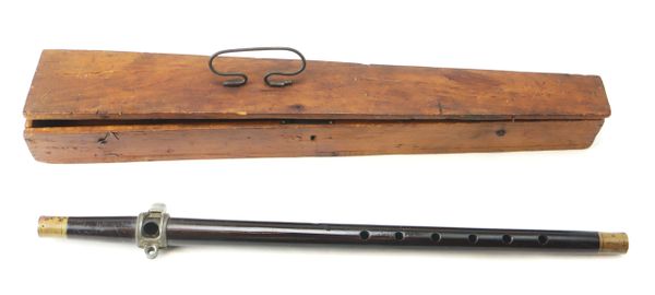 Civil War Fife with Cheater and Wooden Carrying Case / SOLD