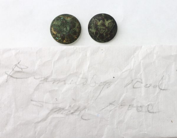 Infantry Officer and Enlistedman Buttons Recovered from Emmitsburg Road, Smith House Gettysburg / ON-HOLD