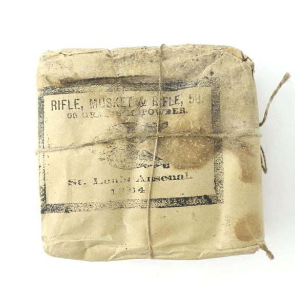 Original Packet of 10 .58 Paper Cartridges Produced at the St. Louis Arsenal in 1864