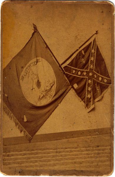 Incredible Cabinet Card Photo of the Battle Flags of the 7th Virginia Infantry