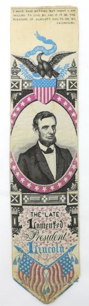 Abraham Lincoln Stevengraph Mourning Ribbon / SOLD