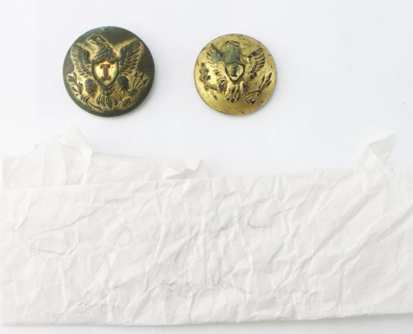 Infantry Officer Buttons Recovered from Spanglers Wood, Gettysburg