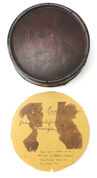 Confederate Wood Drum Canteen Recovered from the Battlefield of Farmington Mississippi From the Collection of Bill Turner