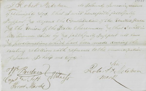 Civil War Oath of Allegiance Document, Robert Mitchum, "G" Co. 49th North Carolina Infantry