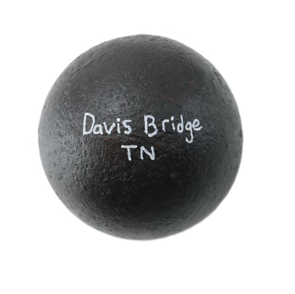 Solid Shot with Painted Inscription from the Battlefield of Davis Bridge