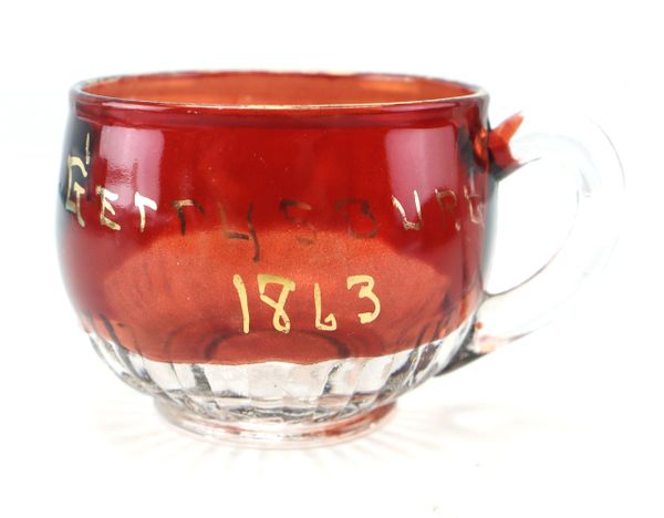 Ruby-stained Gettysburg Commemorative Souvenir Glass