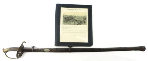Presentation Officer’s Sword 4th Maryland Infantry