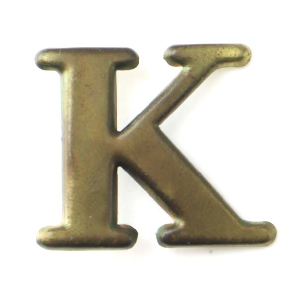 Original Civil War Brass Hat Letter “K” Company Designation