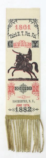 1882 Reunion Ribbon – Third New York Veteran Cavalry