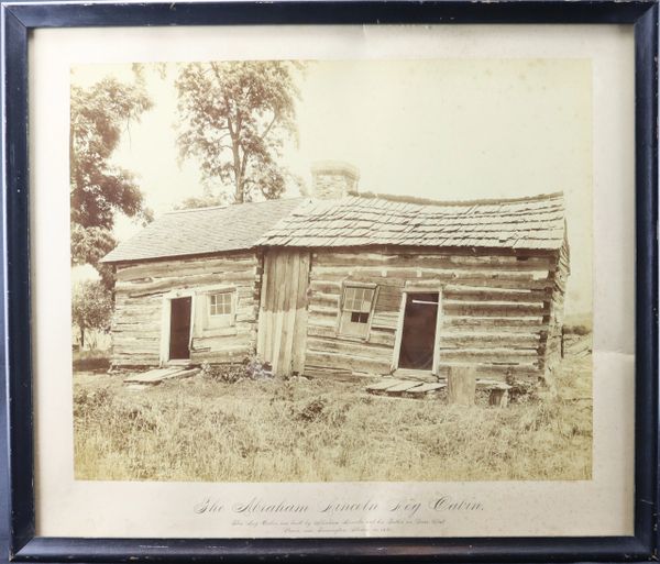 Rare Photographic Print of the Abraham Lincoln Log Cabin