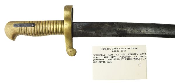 Extremely Rare Civil War Merrill Army Rifle Bayonet