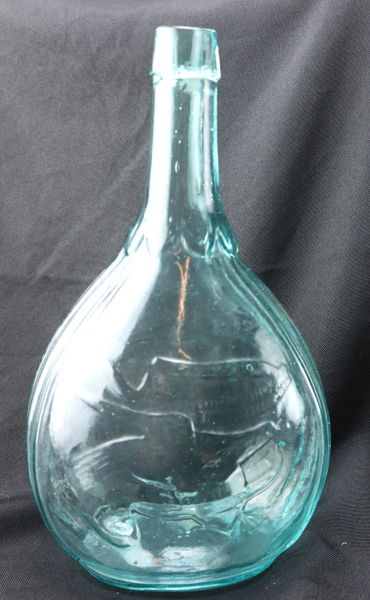 Historic Glass Flask – Clasped Hands & Eagle Motif