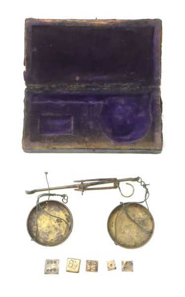 Civil War-Era Pocket Scale Set with Original Case