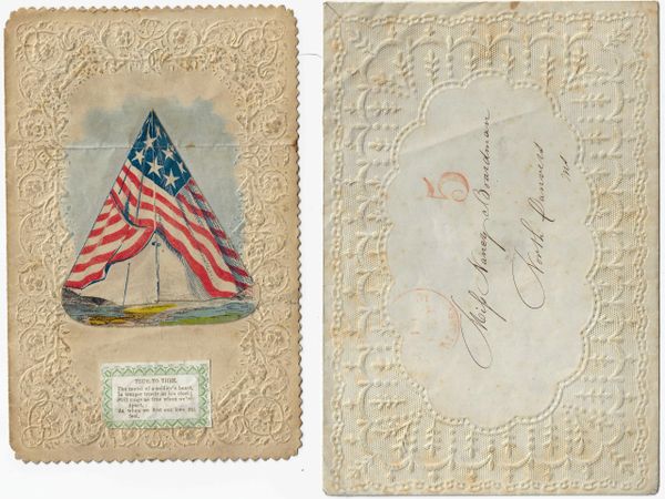 Rare Civil War-Era Patriotic Valentine with Original Envelope