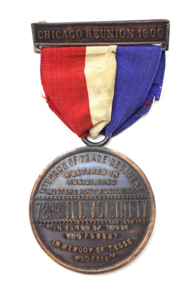1900 Chicago Reunion Medal – 72nd Illinois Volunteer Infantry, “Board of Trade Regiment