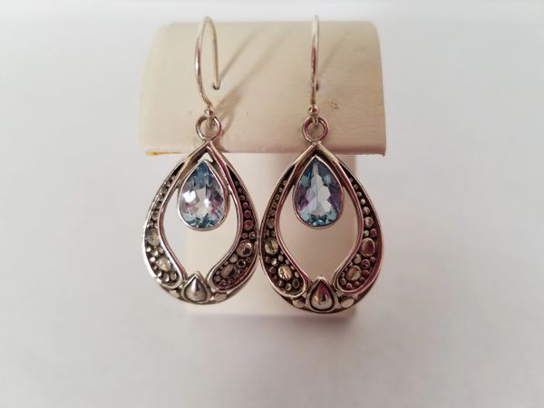 Blue Topaz Drop Earrings