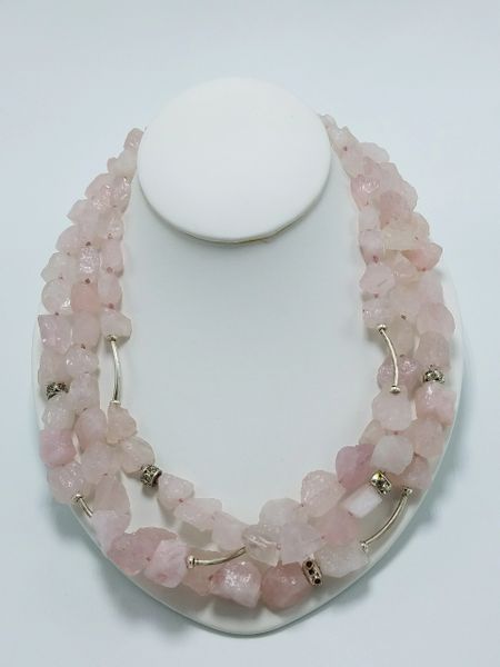 Chunk Rose Quartz Necklace