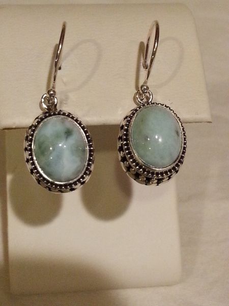 Silver Larimar Earrings