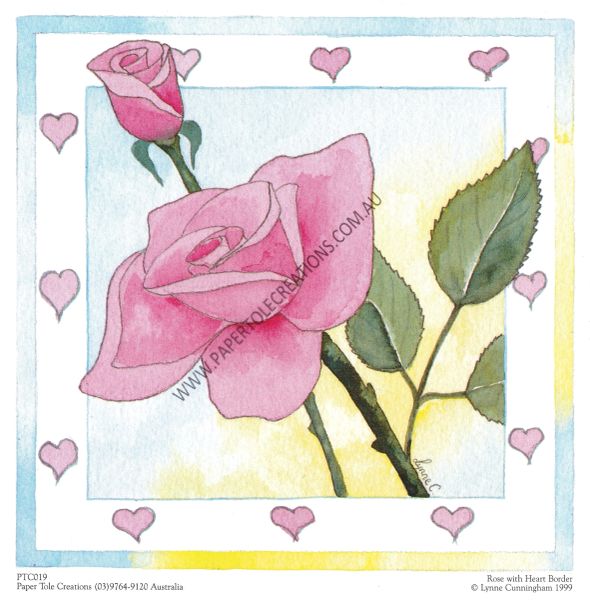 Rose with Heart Border