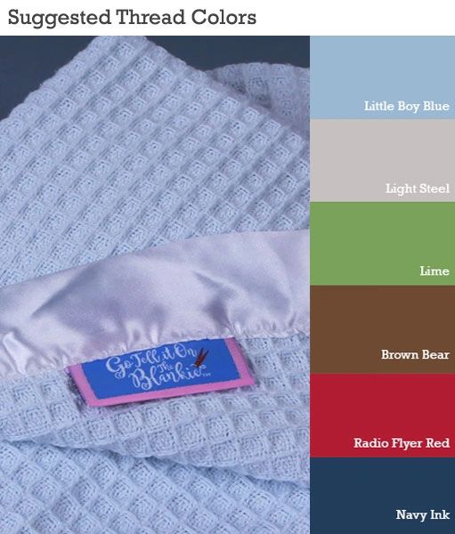 Luxury 100% Cotton Thermal Waffle-Weave Blanket w/ 2-inch White Satin Edge  | 20 x 20