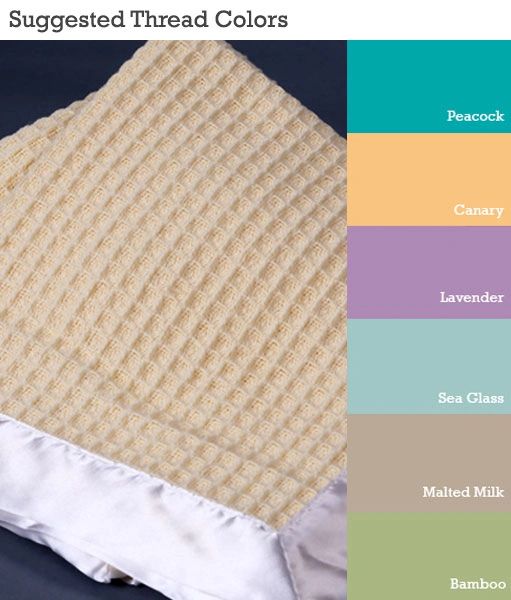 Waffle blanket with online satin trim