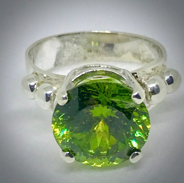 Green amethyst in sterling 