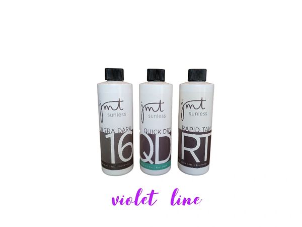 Violet Line Sample Pack - Ultra Dark 16, Rapid Tan, Quick Dry (8oz)