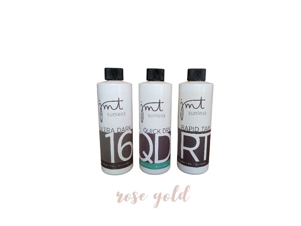 Rose Gold Sample Pack - Ultra Dark, Quick Dry, Rapid Tan (8oz)