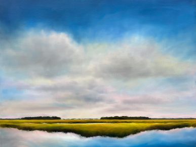 original art for sale online, contemporary landscape paintings of the coastal marsh, original beach 