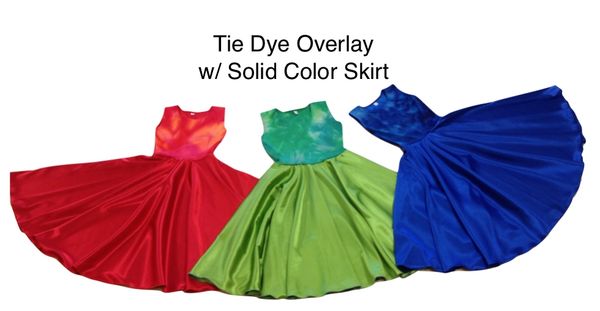 Tie Dye Overlay (sleeveless) w/ Solid Color Skirt