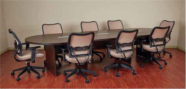 8' - 30' OSP - EXP Racetrack Conference table with grommets