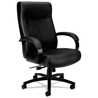 Hon Basyx VL685 Series Big & Tall Leather Chair, Supports up to 450 lbs., Black