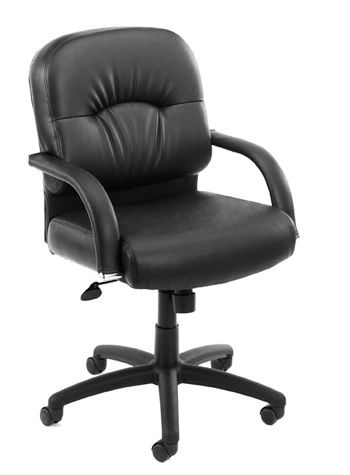 Boss Chair - Black CaressoftPlus Mid Back Executive Chair with added Lumbar Support B7406