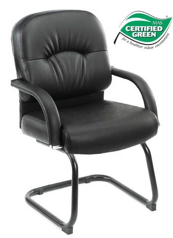 Boss Chair Black CaressoftPlus Guest Chair with extra Lumbar