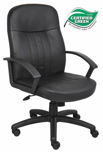 Boss Chair - Black Budget LeatherPlus High Back Executive Chair B8106