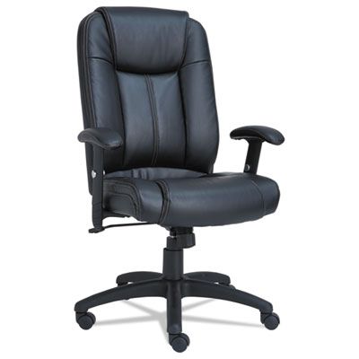 Alera CC4119 CC Series Executive High-Back Swivel/Tilt Leather Chair, Black