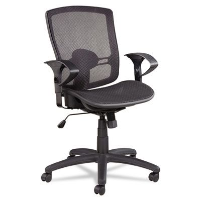 Etros Series Suspension Mesh Mid-Back Synchro Tilt Chair, Mesh Back/seat, Black