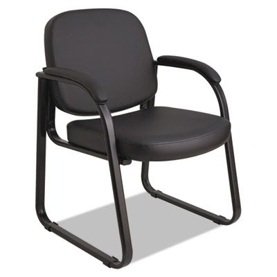 Genaro Series Sled Base Guest Chair, Black Vinyl