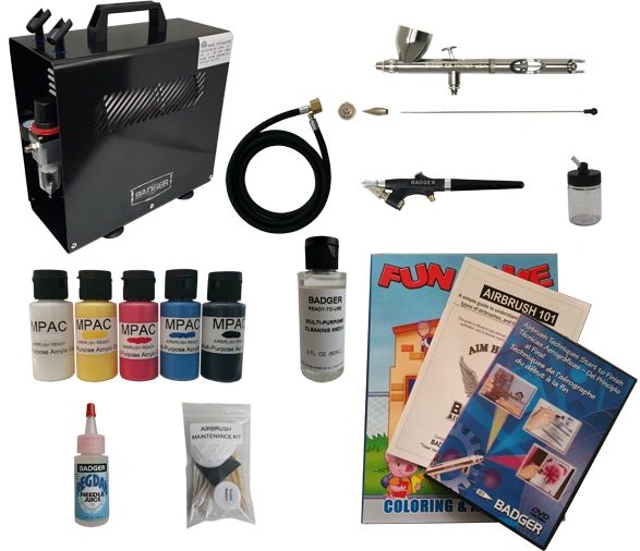 Deluxe Multi Airbrush Starter System (BADMASS) USA AIRBRUSH SUPPLY