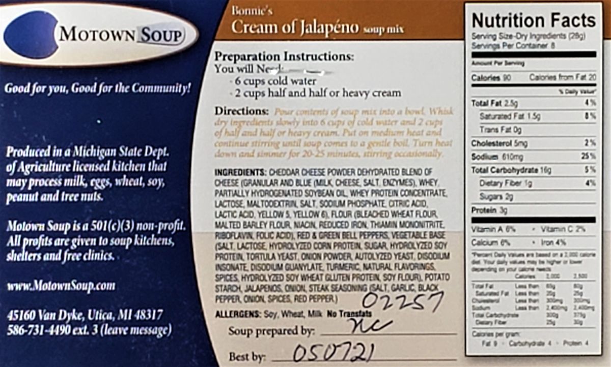 Cream Of Jalapeno Soup Mix