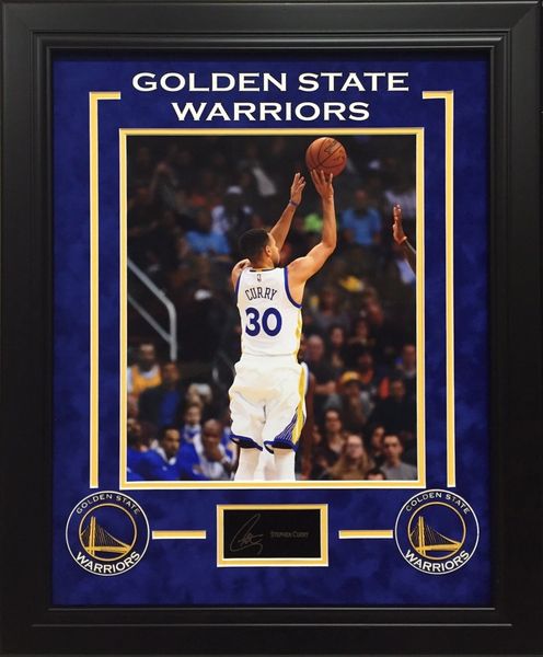 STEPHEN CURRY GOLDEN STATE WARRIORS 11X14 PHOTO WITH ENGRAVED REPLICA AUTOGRAPH